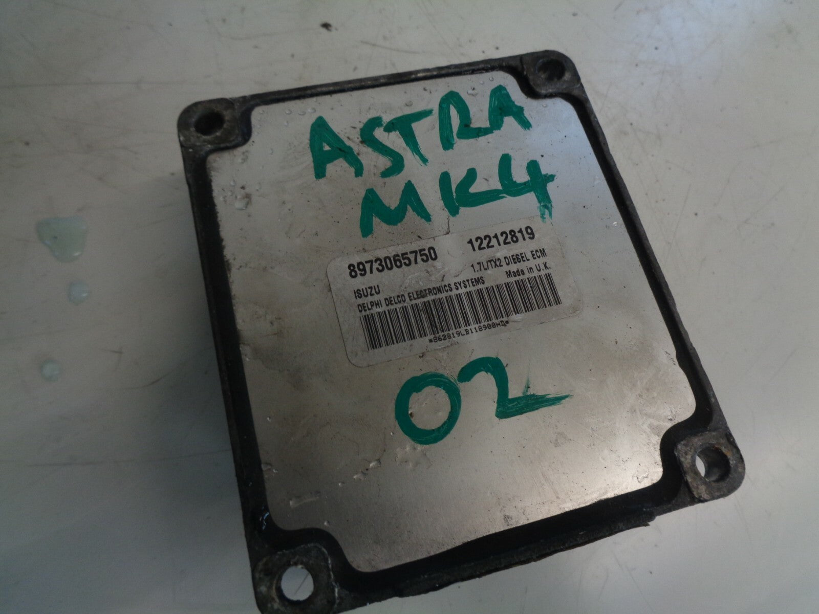 VAUXHALL ASTRA 2002 1.7 DIESEL ENGINE ECU 8973065750 12212819