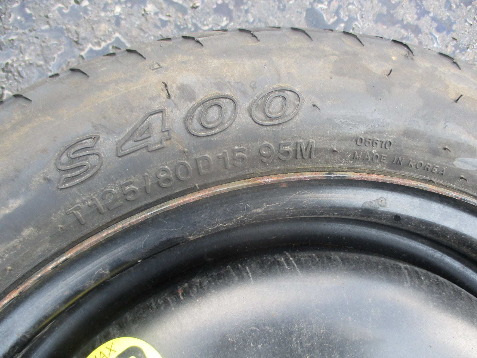 KIA CEED 2007 SPACE SPACER WHEEL WITH TYRE T125/80D15