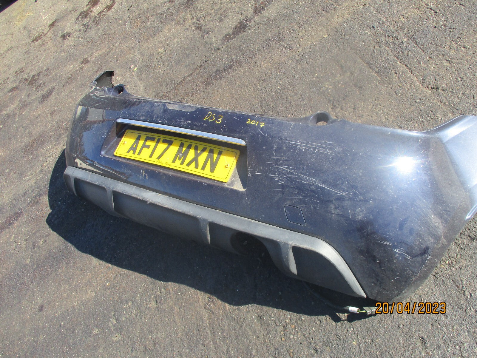 CITROEN DS3 2017 REAR COMPLETE BUMPER PURPLE BLUE