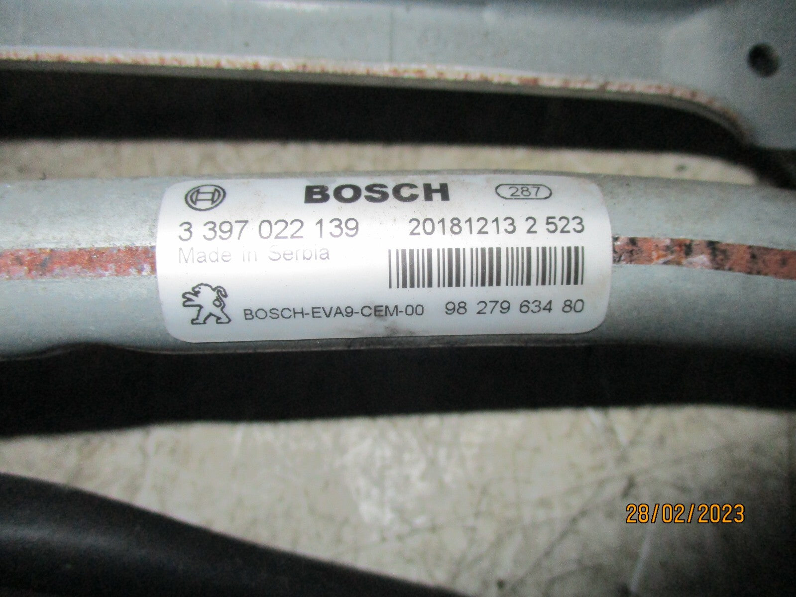 PEUGEOT 208 2018 FRONT WINDSCREEN WIPER MOTOR LINKAGE 9827963480