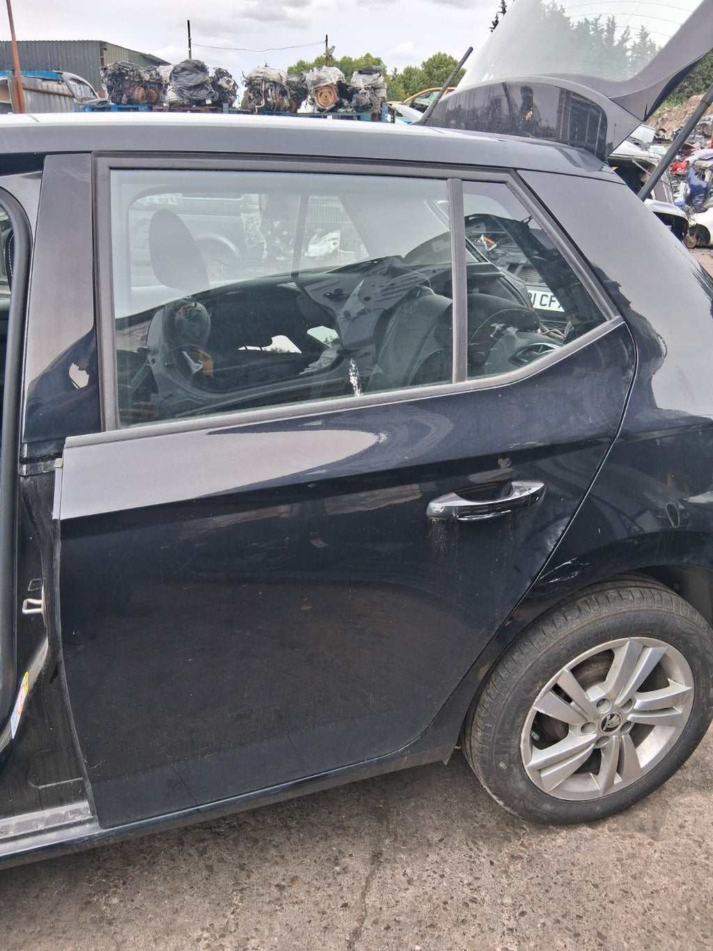 2020 SKODA FABIA MK3 NJ HATCHBACK NSR PASSENGER SIDE REAR LEFT BARE DOOR BLACK