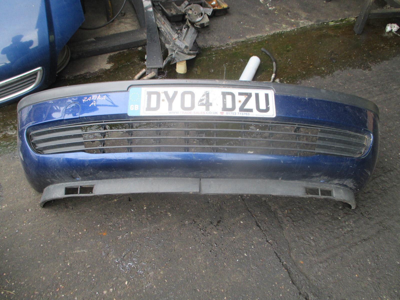 VAUXHALL ZAFIRA A 2004 FRONT COMPLETE BUMPER BLUE