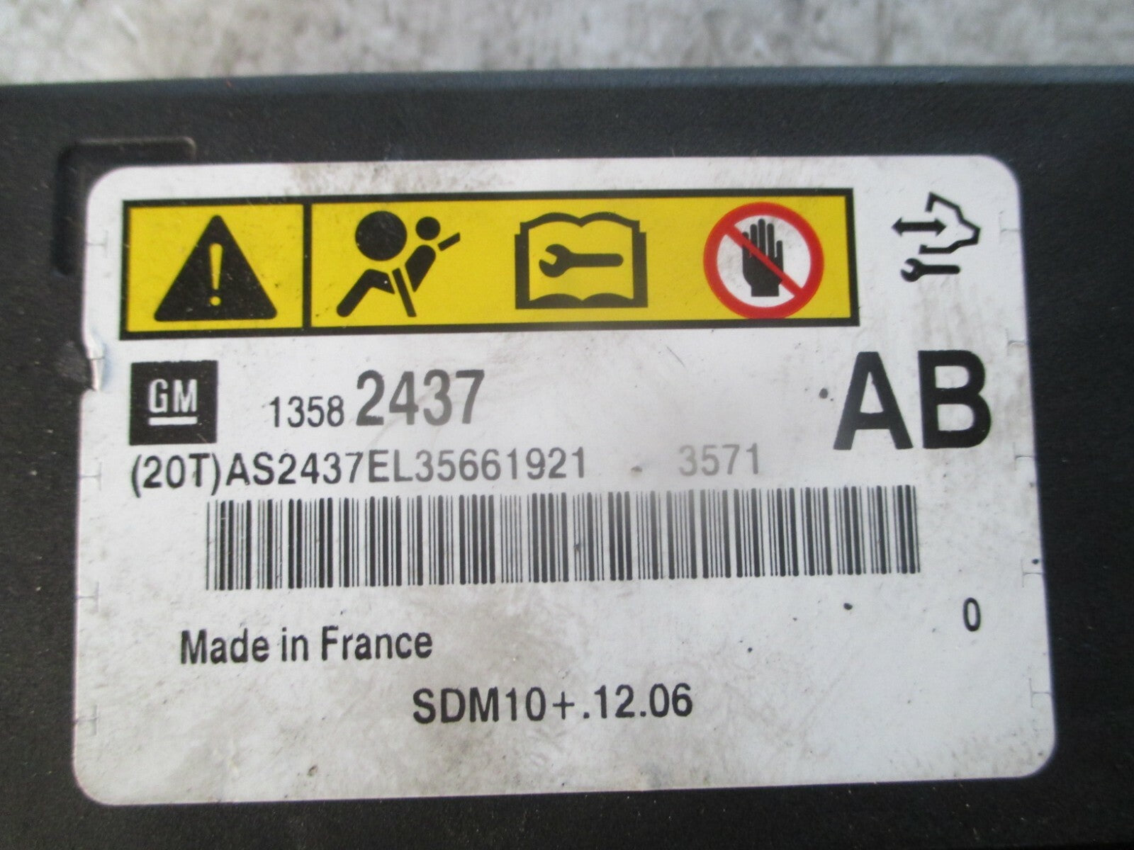 VAUXHALL ASTRA J 2013 AIR BAG MODULE 13582437
