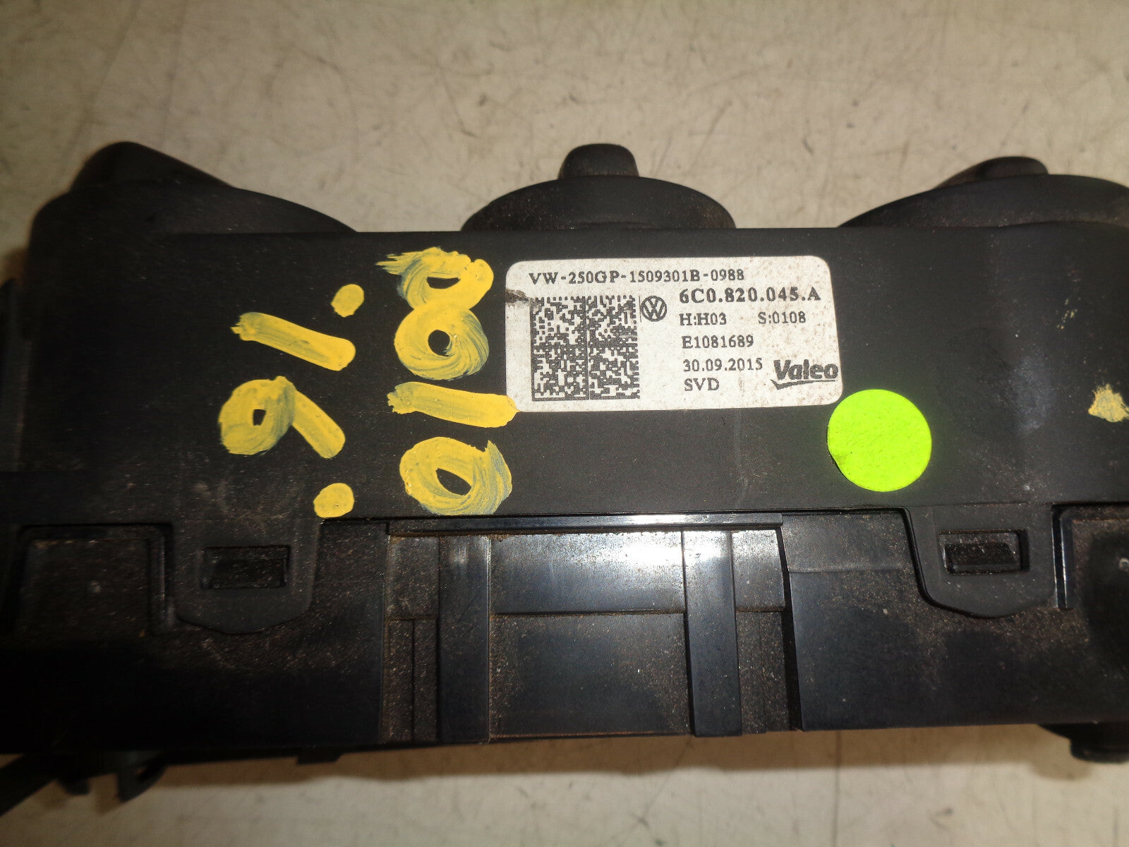 VW VOLKSWAGEN POLO 6C 2016 HEATER CLIMATE CONTROL UNIT 6C0820045A