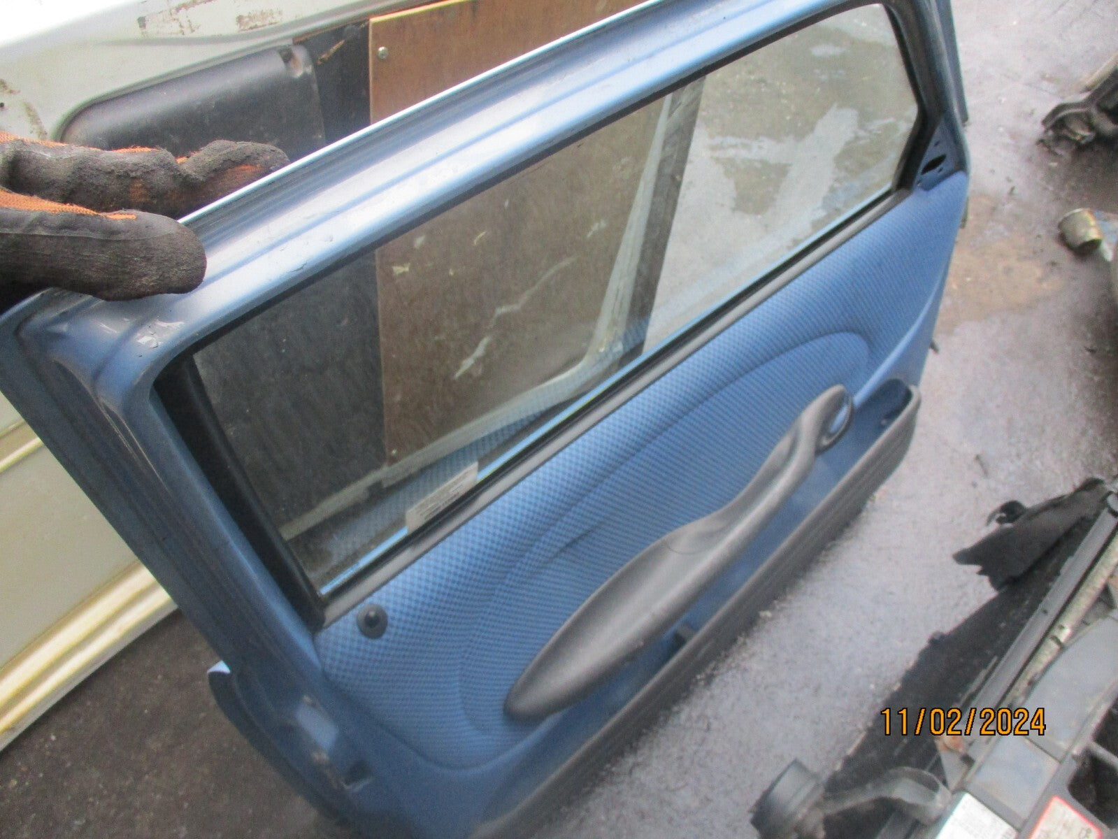 FIAT SEICENTO 2002 3 DOOR NS PASSENGER SIDE COMPLETE DOOR BLUE