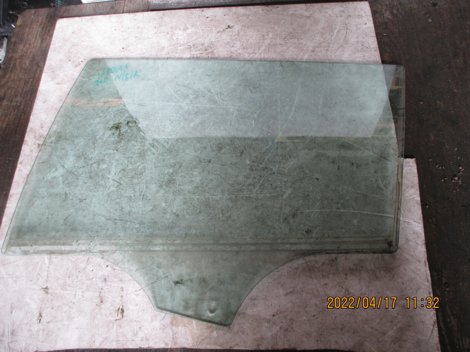 MAZDA 6 2011 MK2 NSR REAR PASSENGER SIDE WINDOW GLASS
