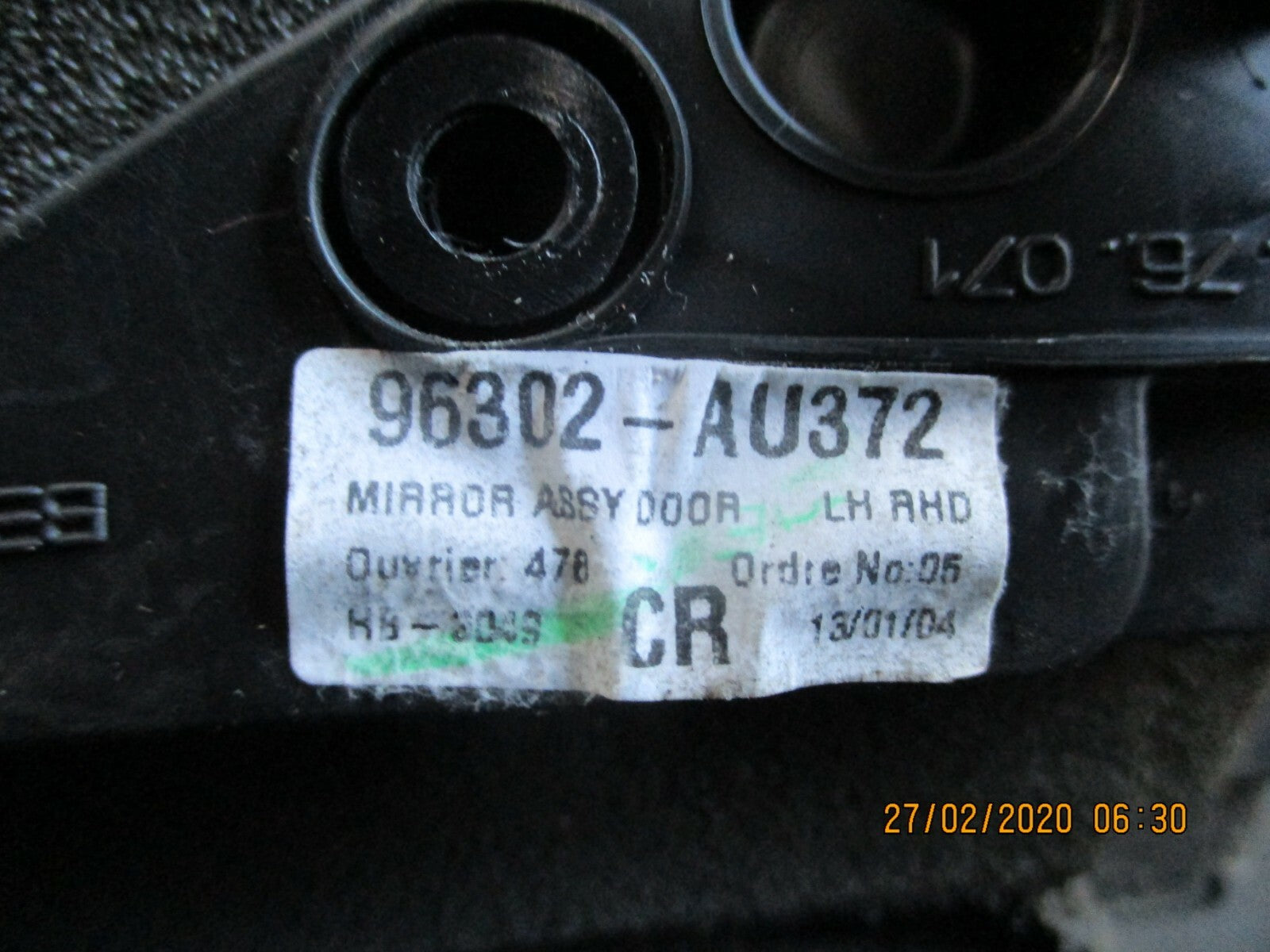 NISSAN PRIMERA 2005 NS PASSENGER ELECTRIC DOOR WING MIRROR SILVER 96302-AU372
