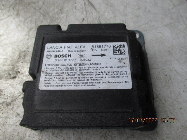 VAUXHALL COMBO D 2014 AIRBAG CONTROL MODULE ECU 51881770