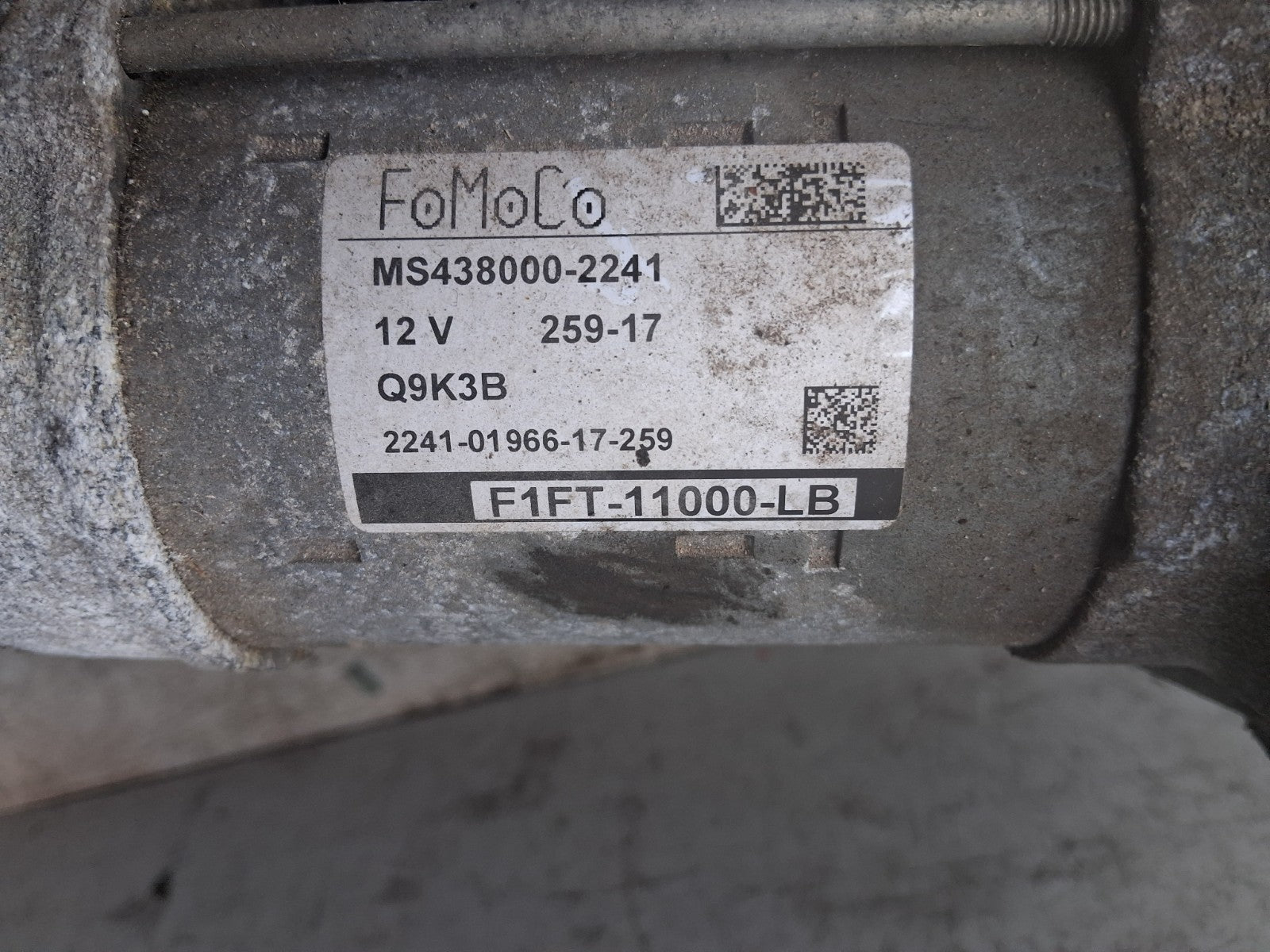 2017 FORD GRAND C MAX STARTER MOTOR F1FT11000LB