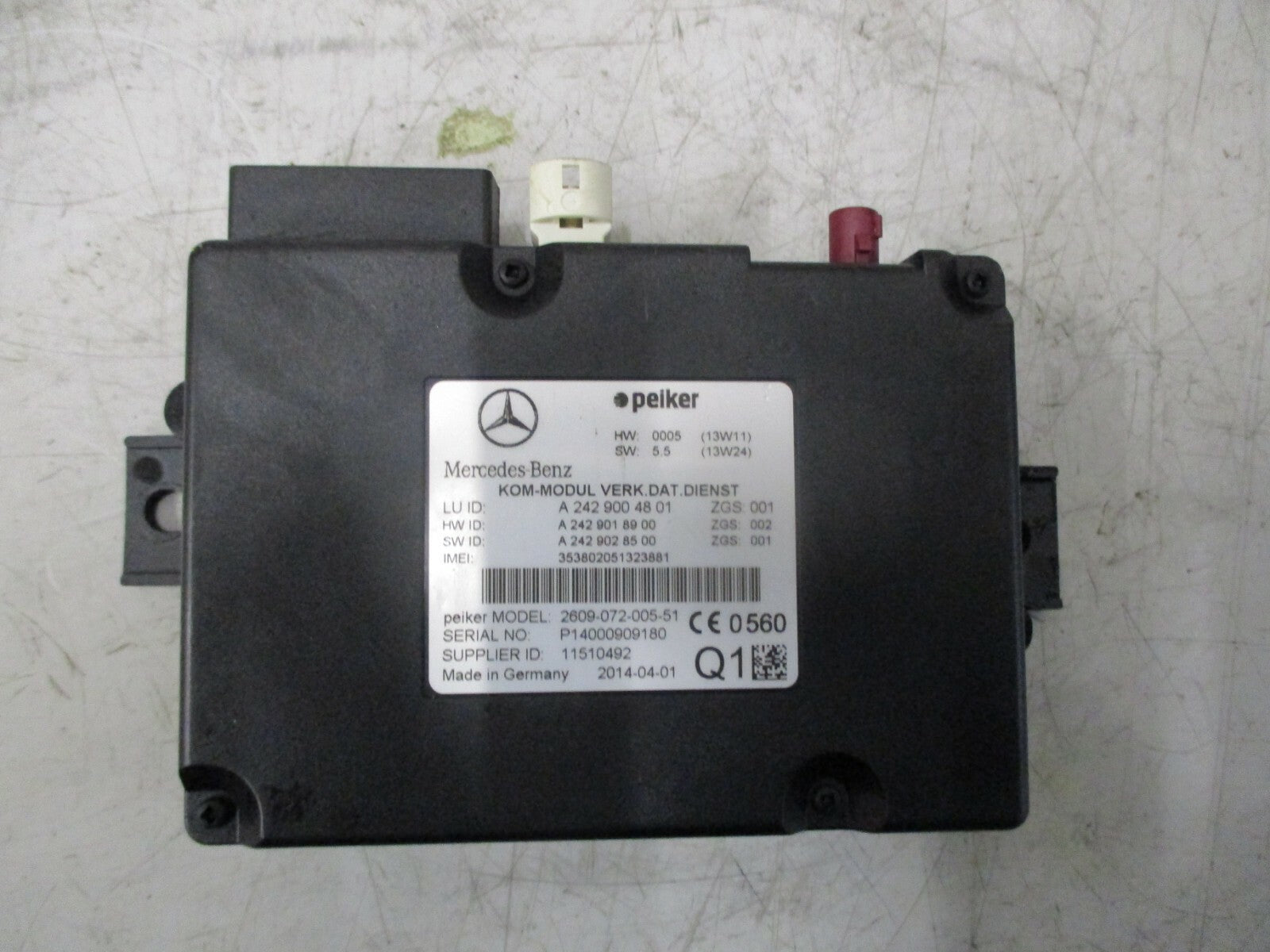 MERCEDES GLA220 2014 TELEMATICS KOM-MODUL CONTROL ECU MODULE UNIT A2429004801