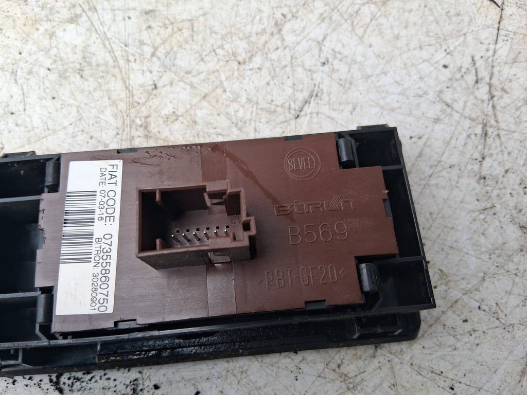 2016 PEUGEOT BOXER MK3 HEADLIGHT ADJUSTER CONTROL SWITCH PANEL 07355860750