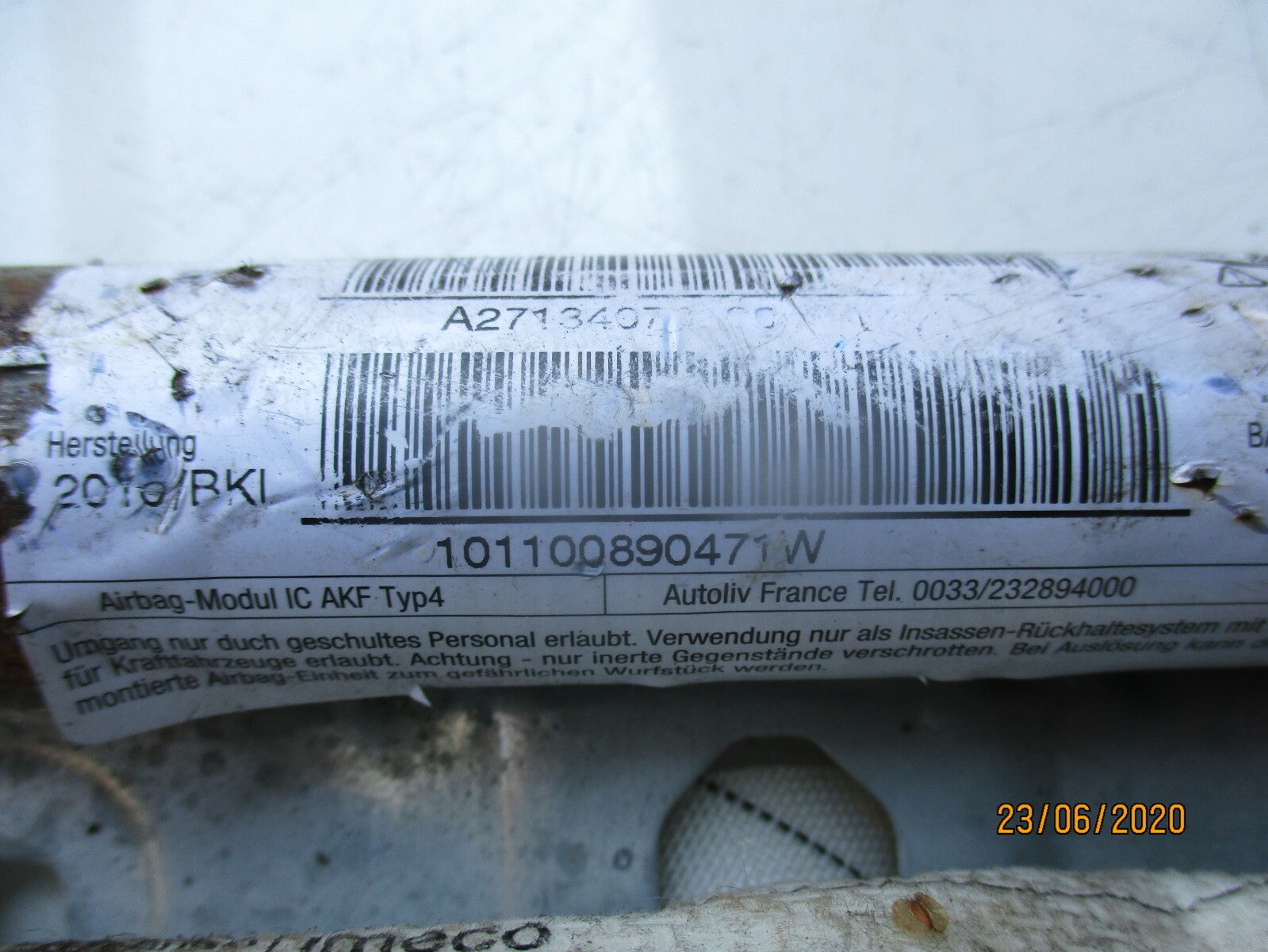 BMW MINI COOPER ONE R56 2009 SIDE CURTAIN AIRBAG UNIT A2713407