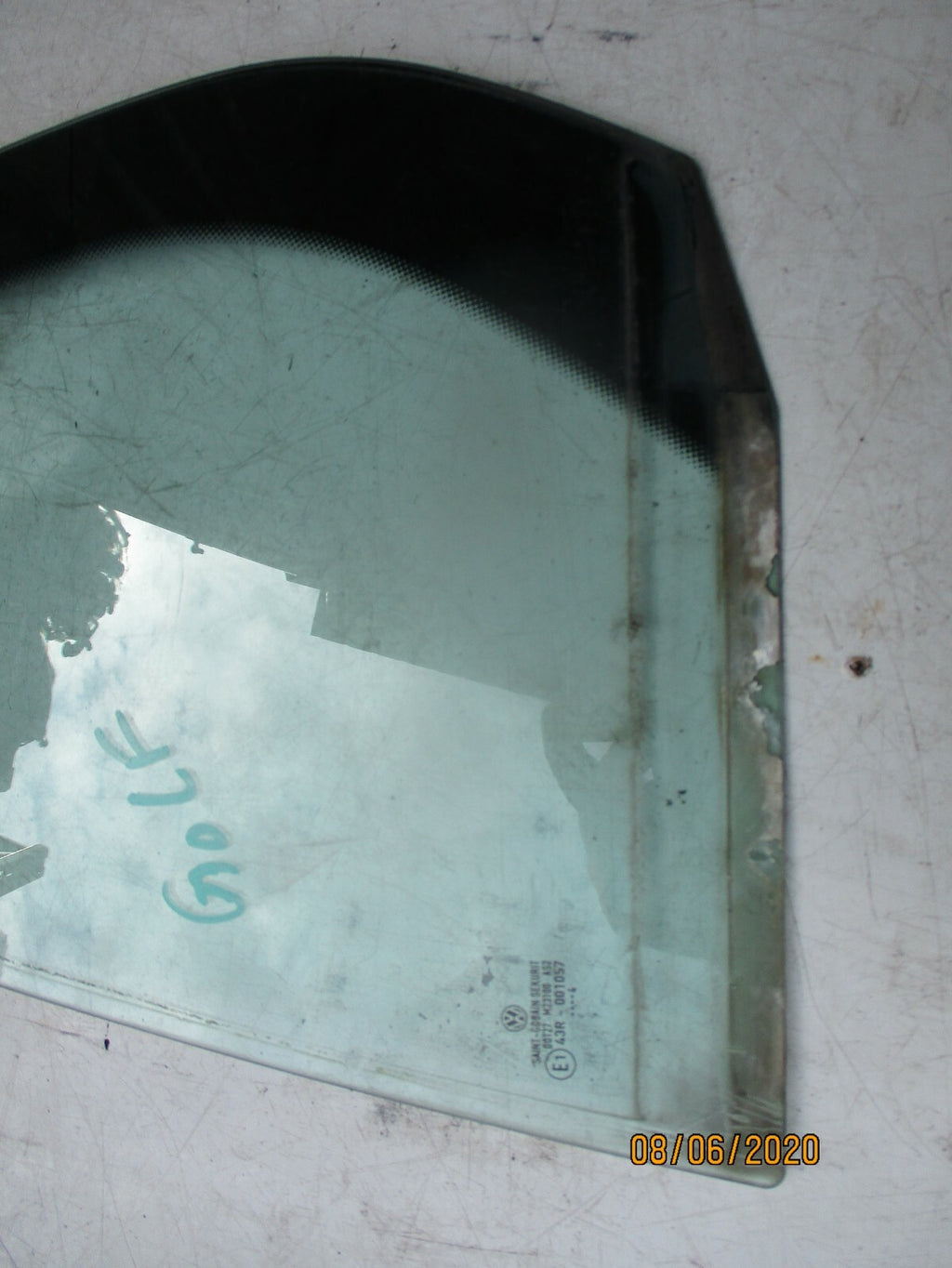 VOLKSWAGEN GOLF MK5 1K 2008 NSR PASSENGER REAR QUARTER WINDOW GLASS 43R-001057
