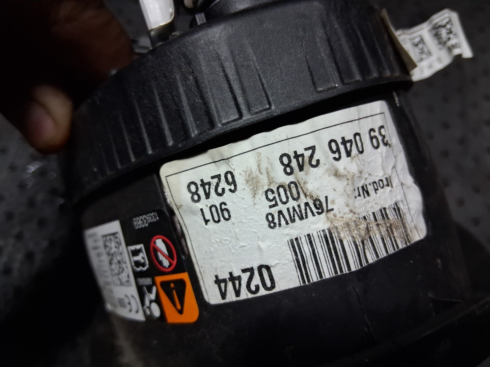 2018 VAUXHALL ZAFIRA C STEERING WHEEL AIRBAG BLACK 39046248