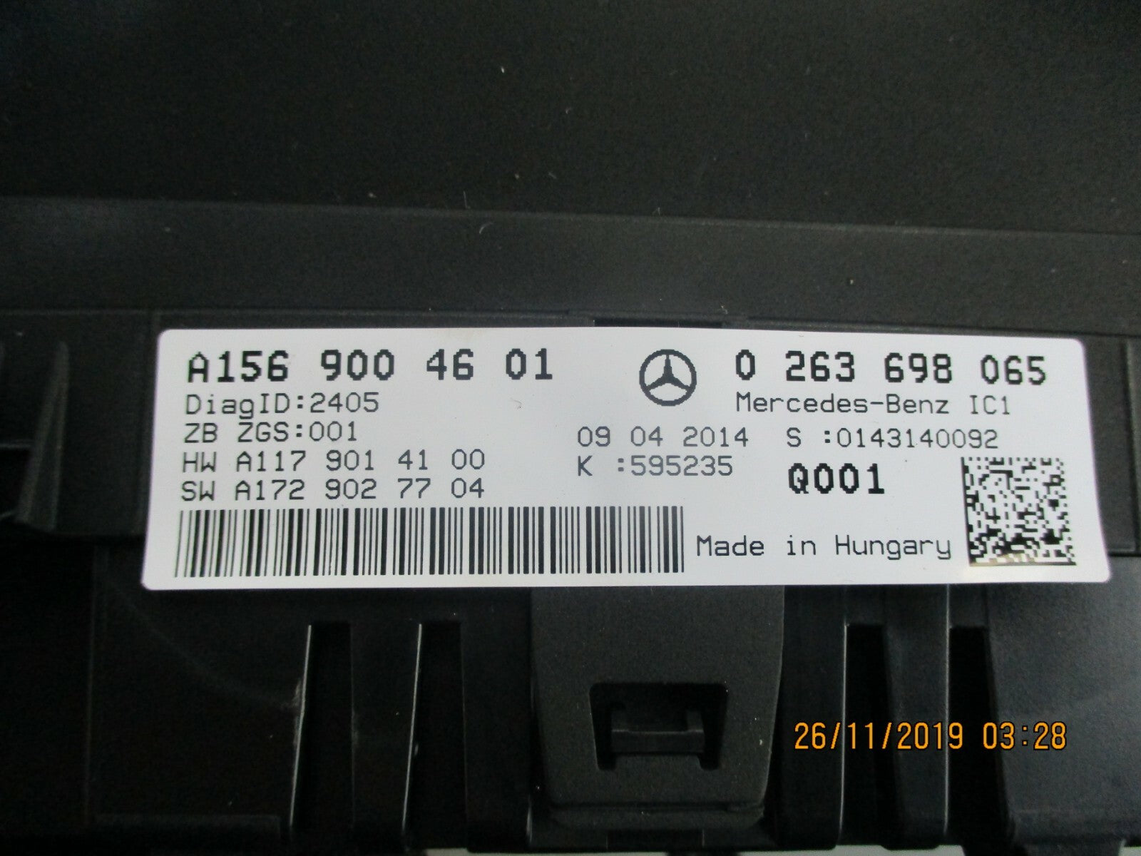 MERCEDES GLA X156 2014 2.0 CDI SPEEDO CLOCK CLUSTER SPEEDOMETER A1569004601