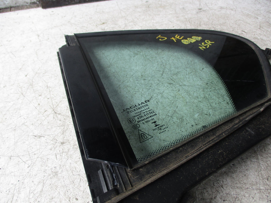 JAGUAR XE 2017 NSR PASSENGER SIDE REAR DOOR QUARTER WINDOW GLASS