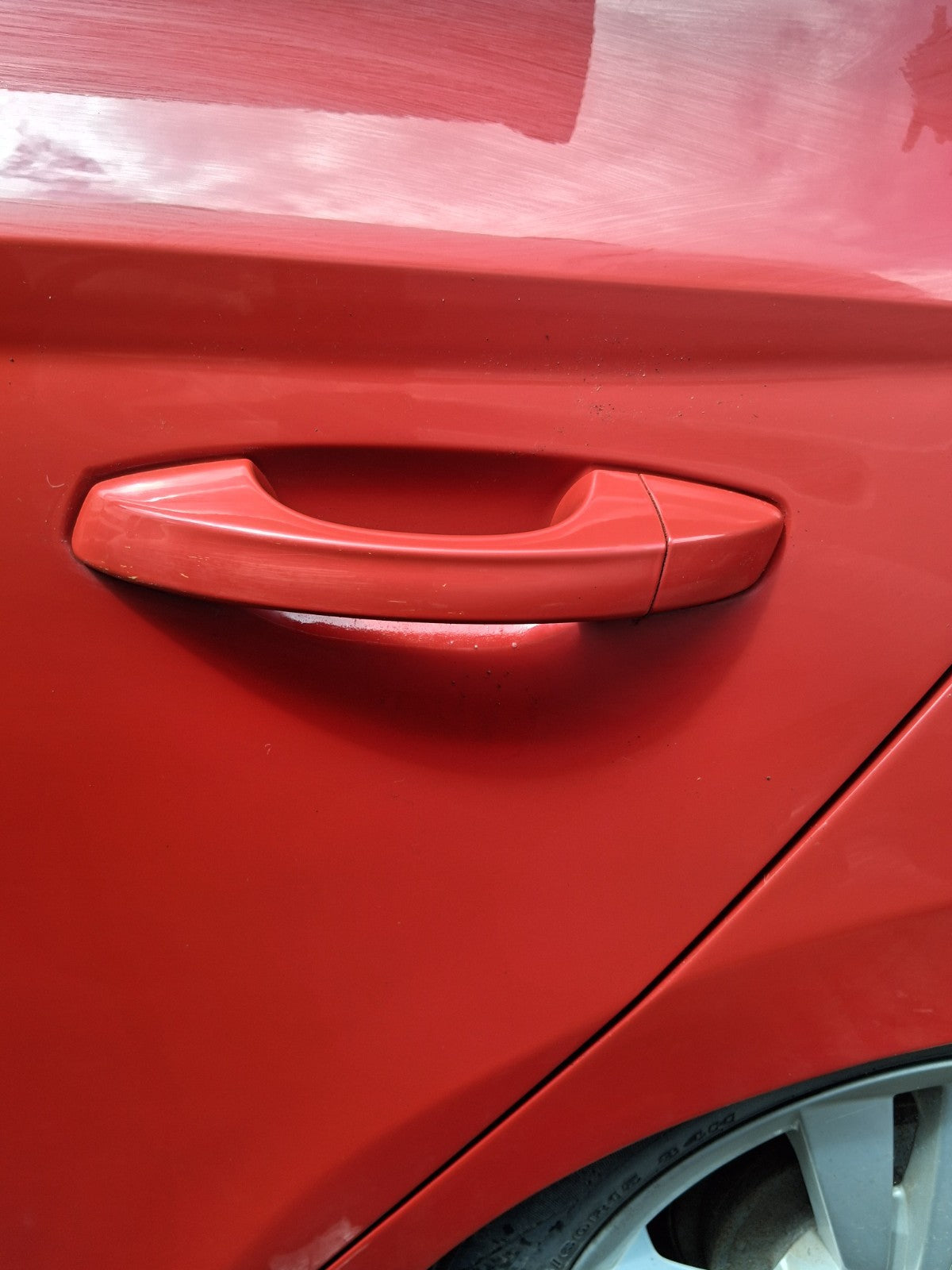 2019 SKODA FABIA MK3 NJ HATCHBACK NSR PASSENGER SIDE EXTERIOR DOOR HANDLE RED
