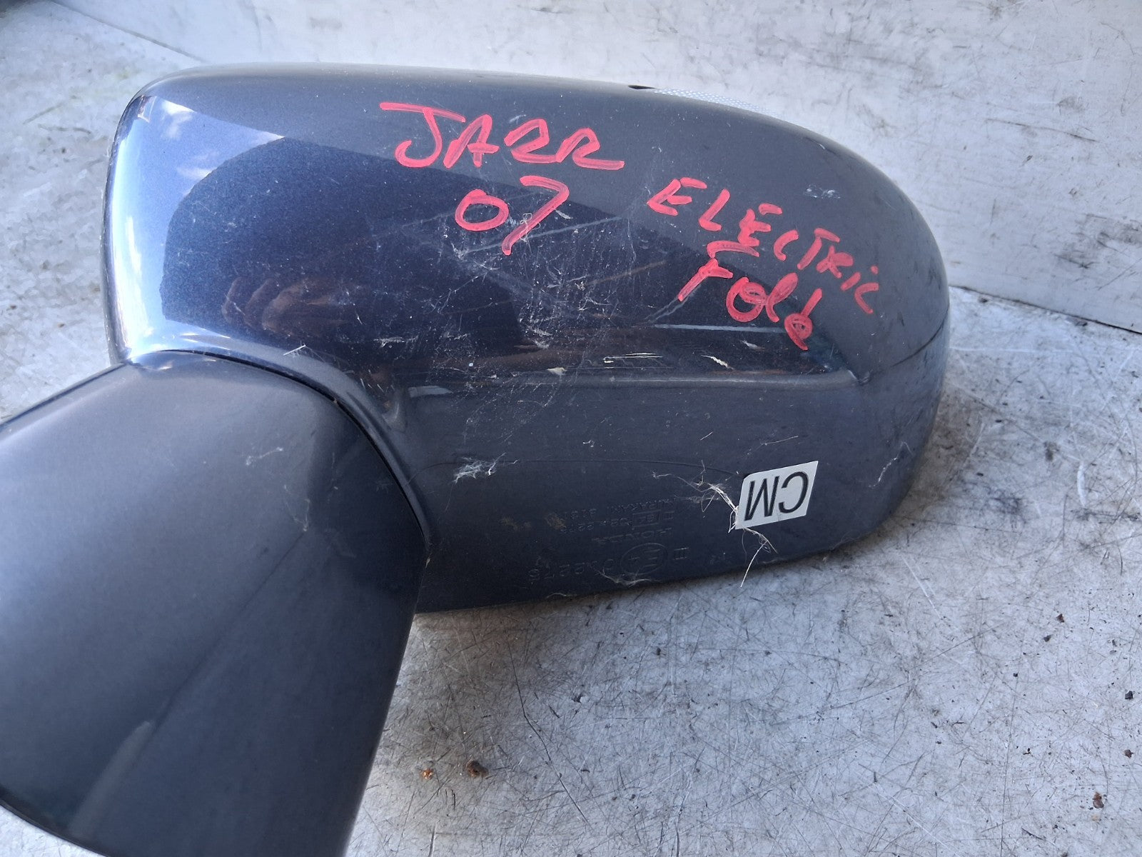 2007 HONDA JAZZ MK2 NSF PASSENGER SIDE FRONT LEFT POWER FOLD WING MIRROR BLUE