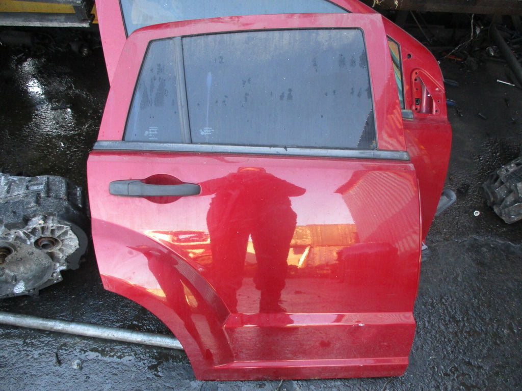 DODGE CALIBER 2008 COMPLETE OSR DRIVER SIDE REAR DOOR GLASS HANDLE CARD IN RED