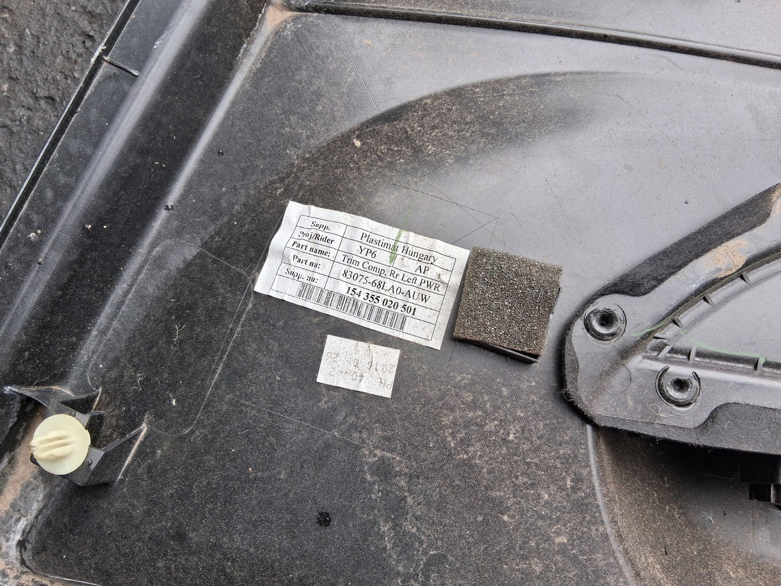 SUZUKI SWIFT MK3 2016 NSR PASSENGER SIDE REAR LEFT DOOR CARD PANEL