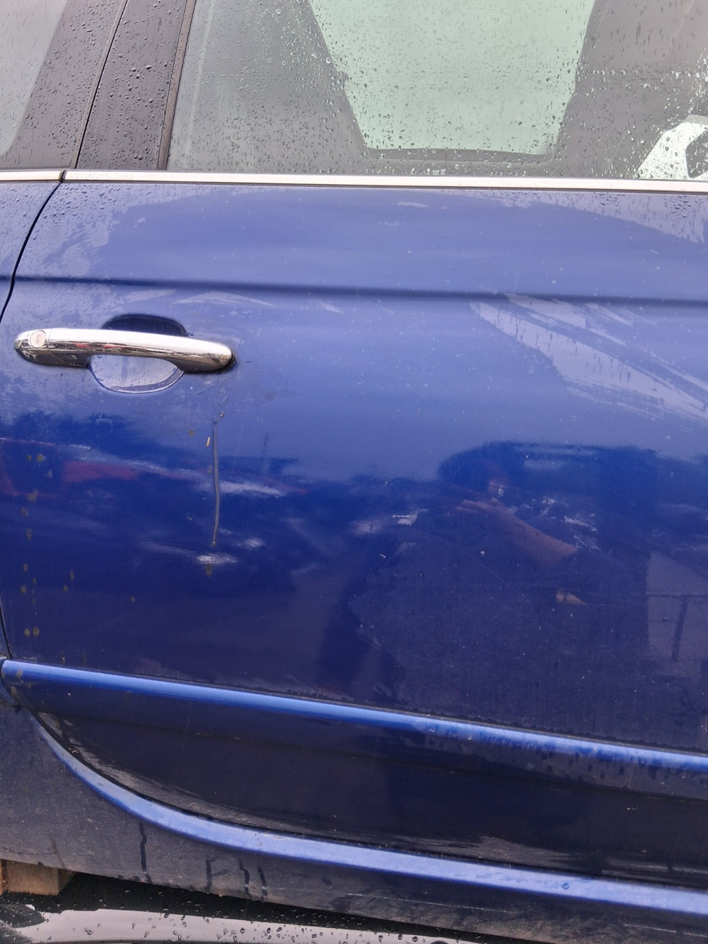 2010 FIAT 500 LOUNGE MK1 OS DRIVER SIDE RIGHT BARE DOOR BLU MAGNETICO 599/A