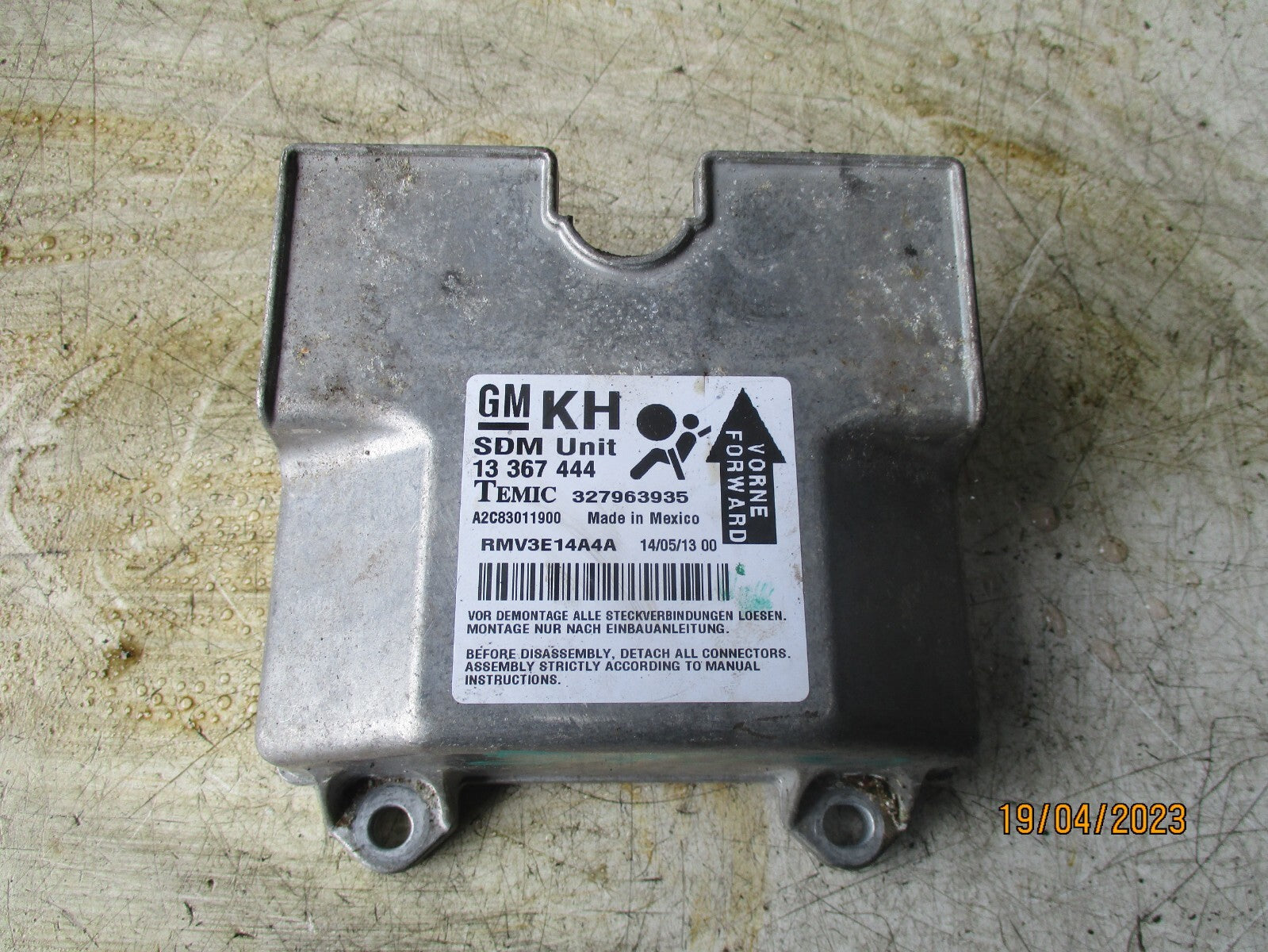 VAUXHALL ZAFIRA B 2012 AIRBAG CONTROL UNIT MODULE 327963935