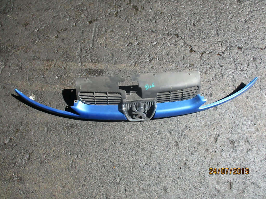 PEUGEOT 206 FRONT BUMPER GRILL & EMBLEM BADGE BLUE 9651791577