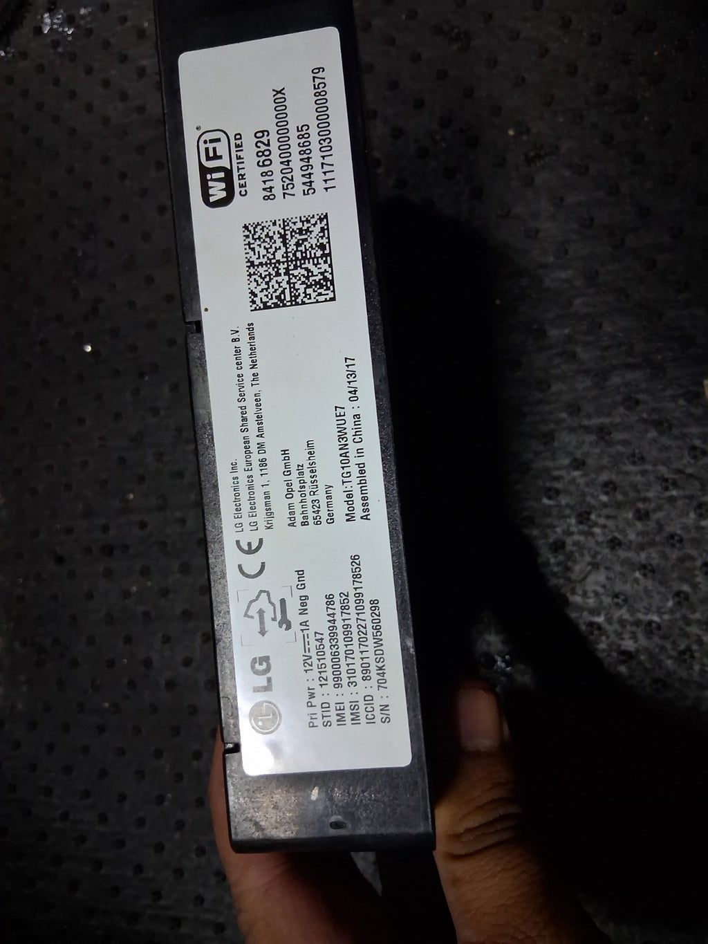 2018 VAUXHALL ZAFIRA C WIFI HOTSPOT CONTROL UNIT ECU 84186829