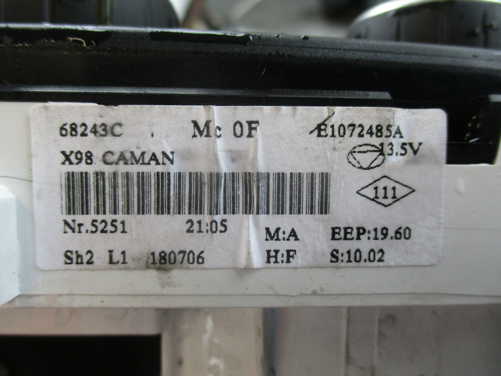 RENAULT CLIO X98 (MK4) HEATER CONTROL PANEL WITH AIR CON 272703128R