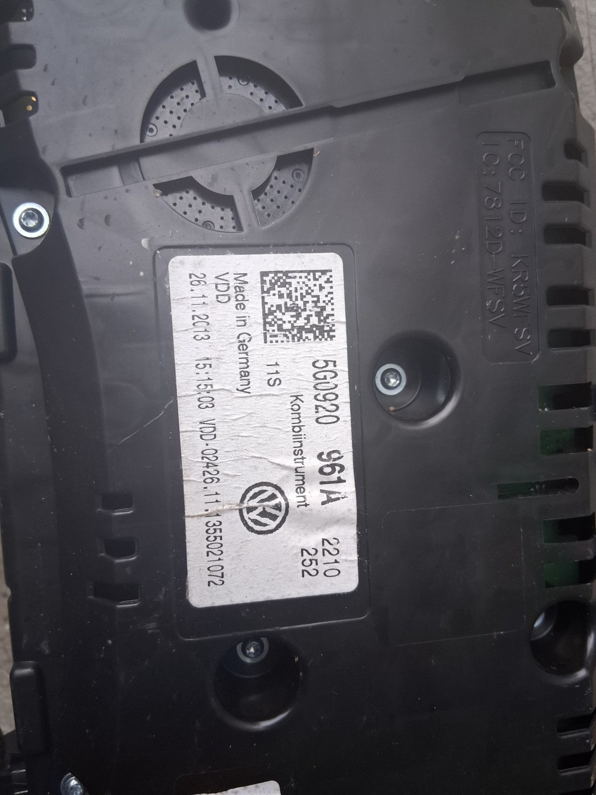 2013 VW VOLKSWAGEN GOLF MK7 1.6 TDI DIESEL INSTRUMENT CLUSTER 5G0920961A