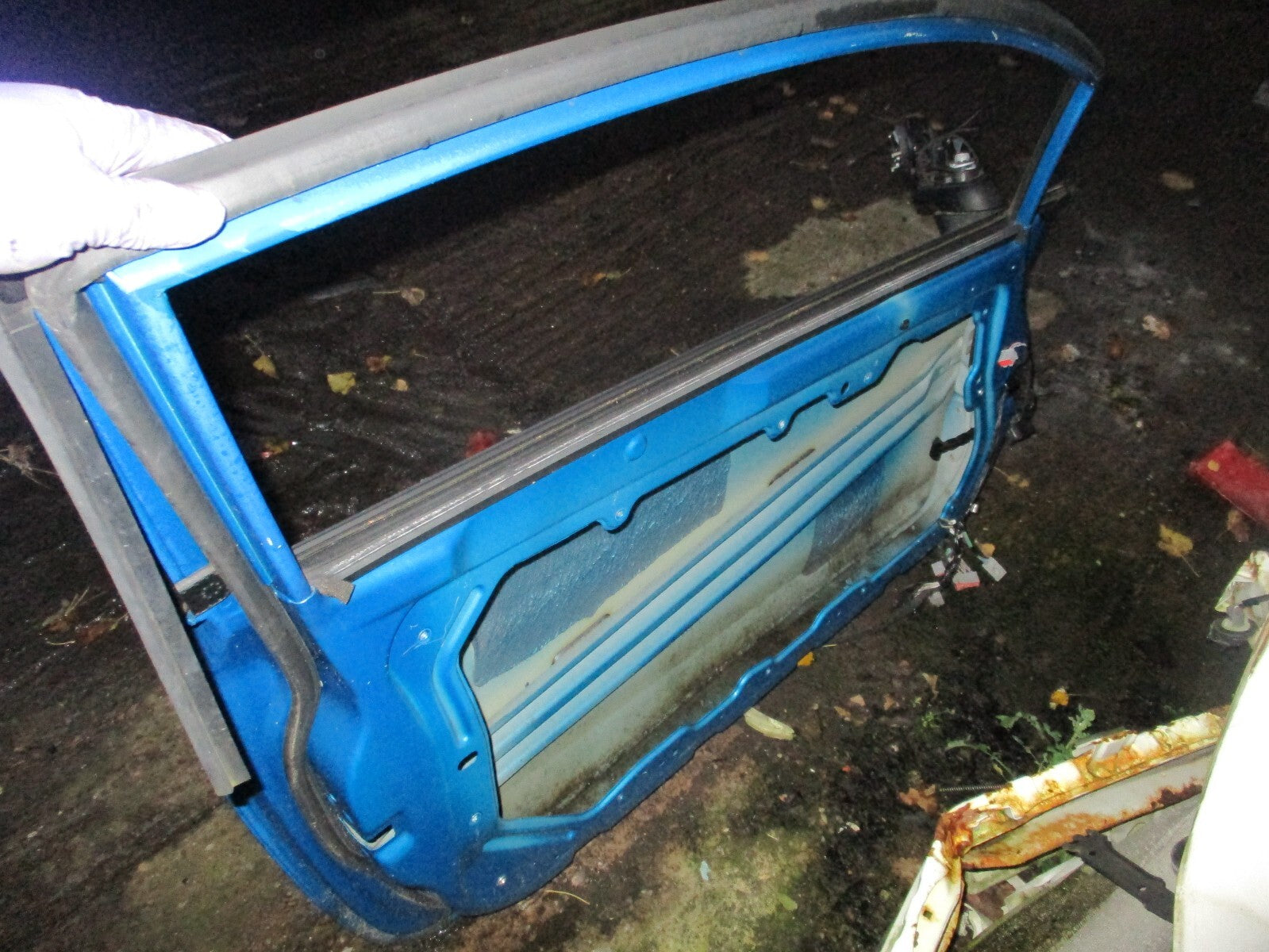 2013 FORD FIESTA MK7 3 DOOR NS PASSENGER SIDE BARE DOOR BLUE