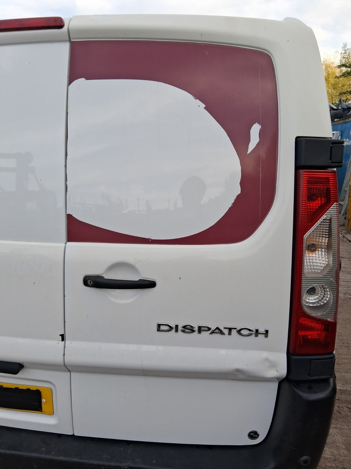 2016 CITROEN DISPATCH MK2 OSR DRIVER SIDE REAR RIGHT COMPLETE DOOR WHITE