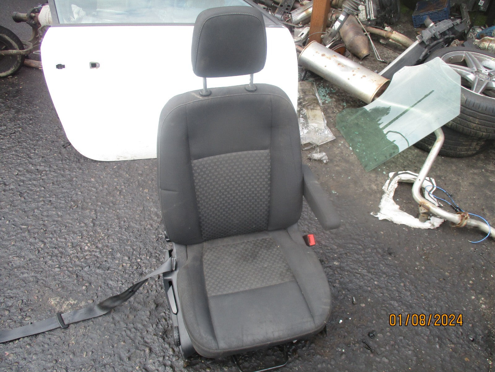 2021 FORD TRANSIT MK8 OSF DRIVER SIDE FRONT SEAT WITH ARMREST & BASE