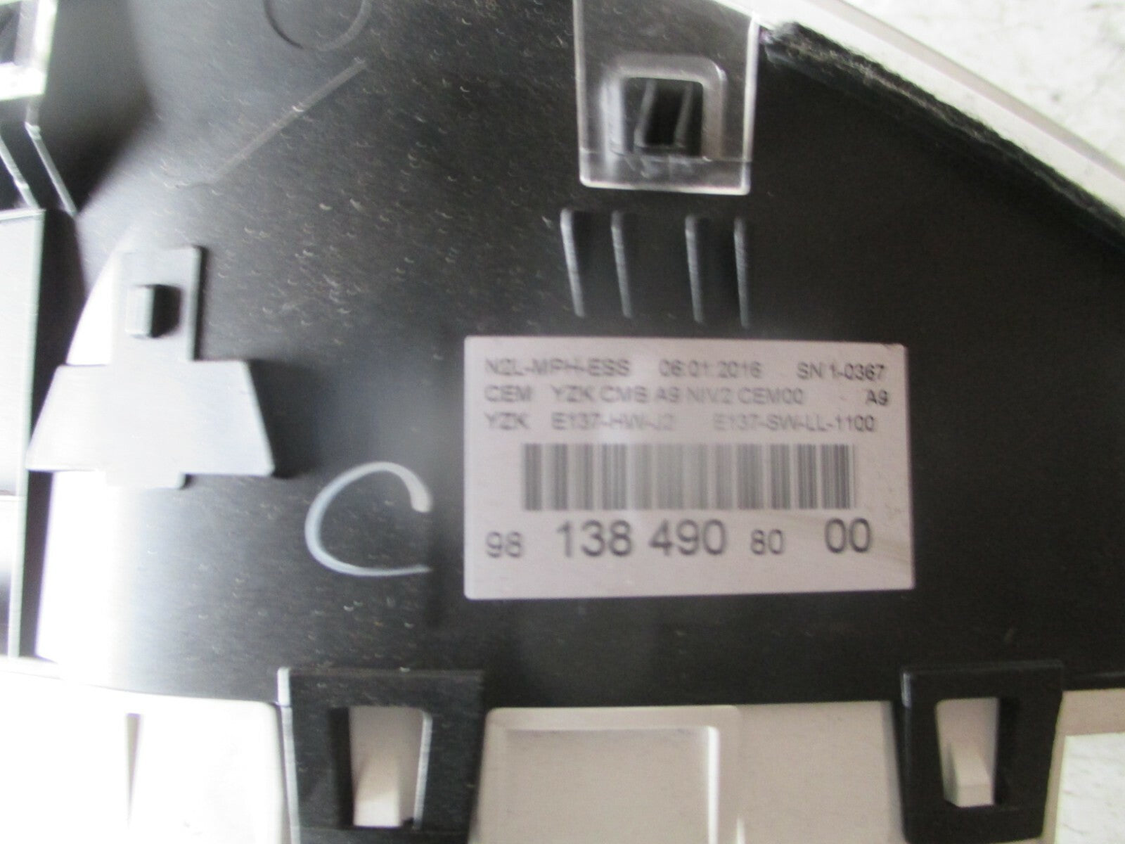 PEUGEOT 208 2016 SPEEDOMETER INSTRUMENT CLUSTER 76916708