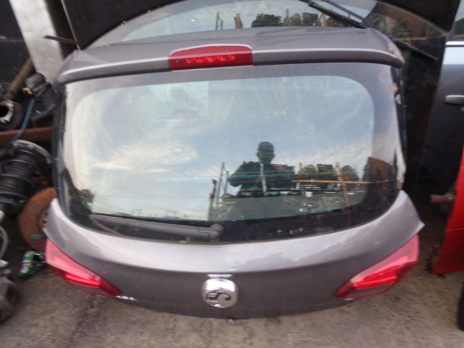 VAUXHALL CORSA E 2016 3 DOOR REAR TAILGATE BOOTLID COMPLETE WITH LIGHTS GREY
