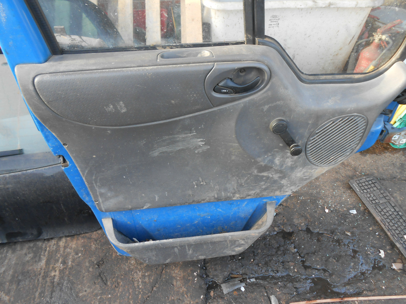 FORD TRANSIT MK6 2000 - 2006 NSF COMPLETE PASSENGER FRONT DOOR & GLASS BLUE