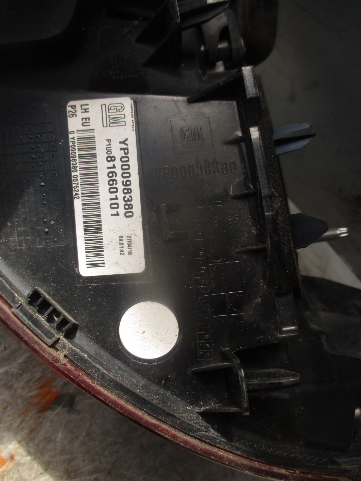 2018 VAUXHALL GRANDLAND X SE NS PASSENGER REAR LEFT OUTER TAIL LIGHT 81660201