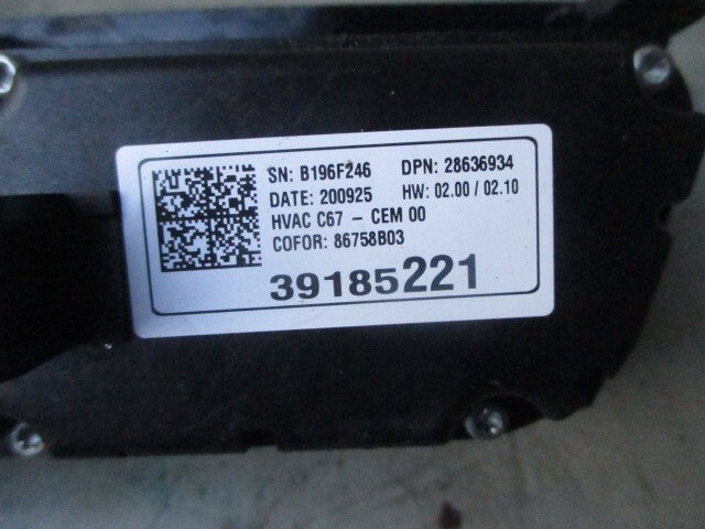 2017 VAUXHALL CORSA HEATER AC CLIMATE CONTROL SWITCH 39185221
