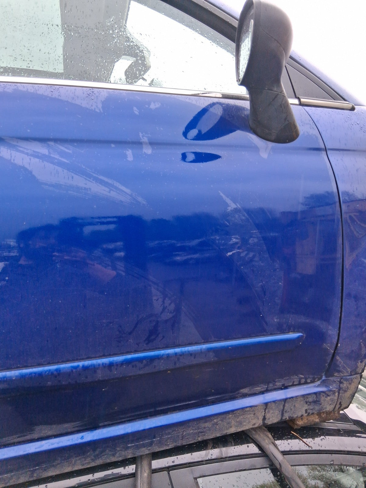 2010 FIAT 500 LOUNGE MK1 OS DRIVER SIDE RIGHT BARE DOOR BLU MAGNETICO 599/A
