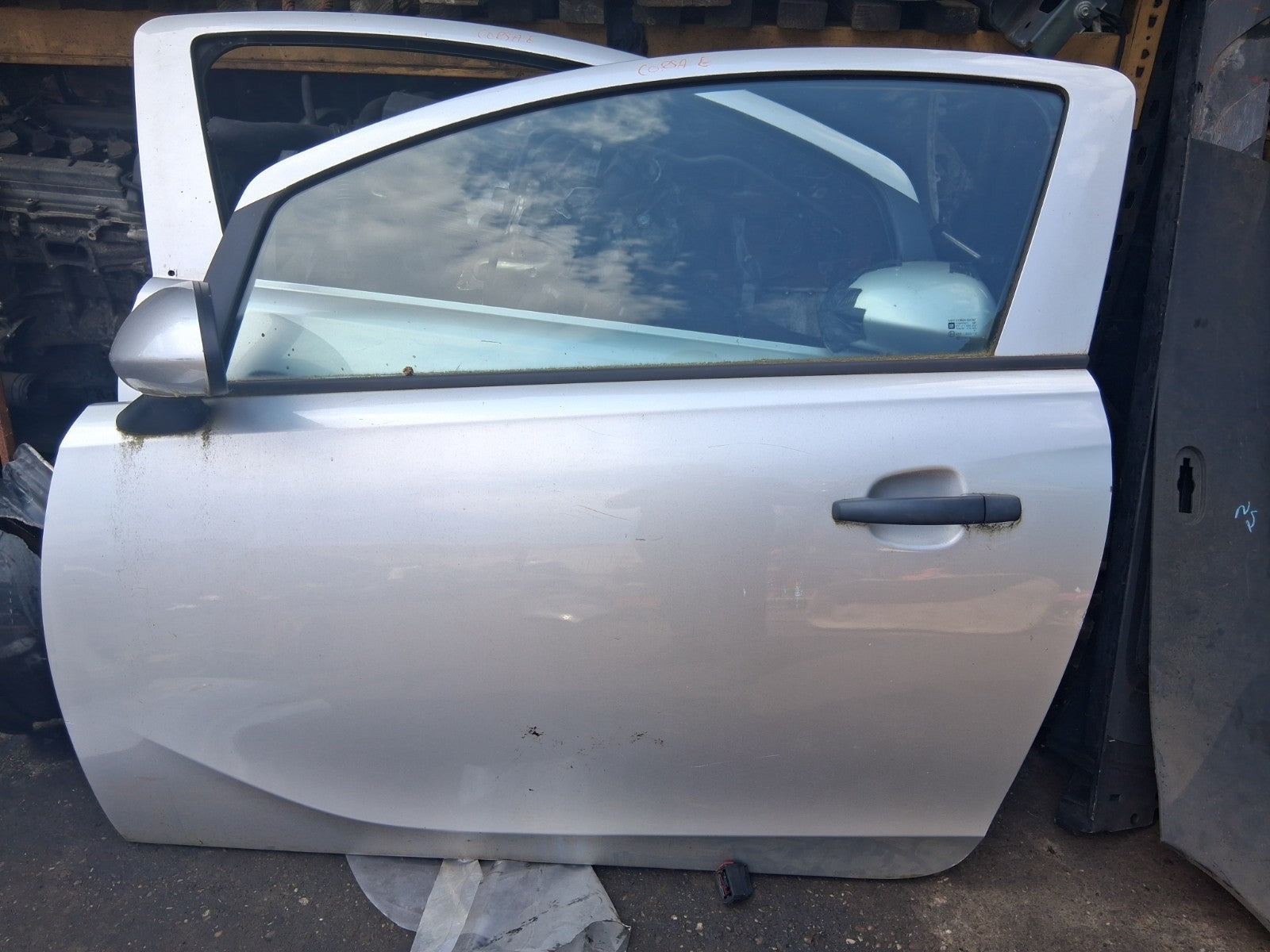 2017 VAUXHALL CORSA E 3 DOOR NS PASSENGER SIDE BARE DOOR SILVER METALLIC 176