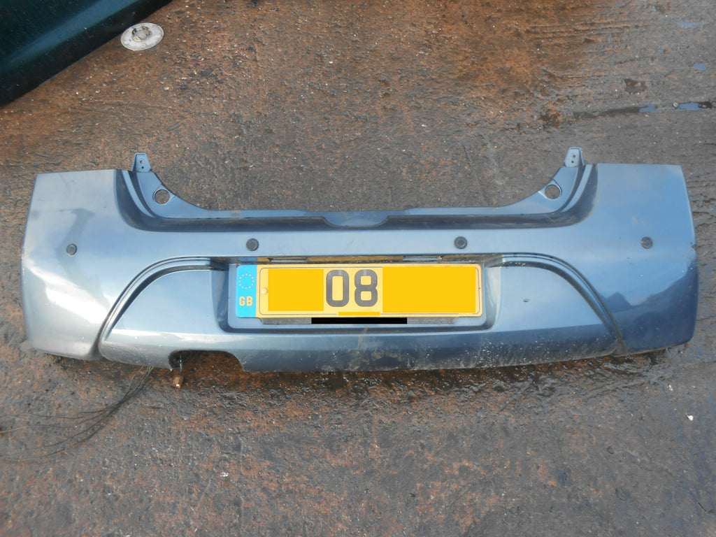 RENAULT TWINGO 2008 REAR BACK PLASTIC BUMPER & PARKING SENSORS GREY PURPLE TEJ47