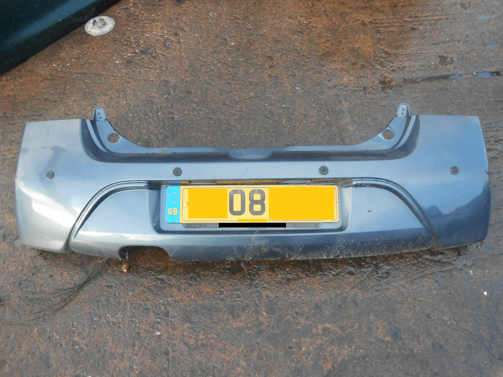 RENAULT TWINGO 2008 REAR BACK PLASTIC BUMPER & PARKING SENSORS GREY PURPLE TEJ47