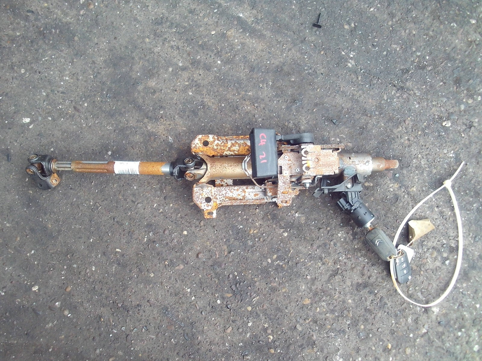 2021 CITROEN C4 MK3 STEERING COLUMN IGNITION SWITCH LOCK & KEY HOB 9824740280