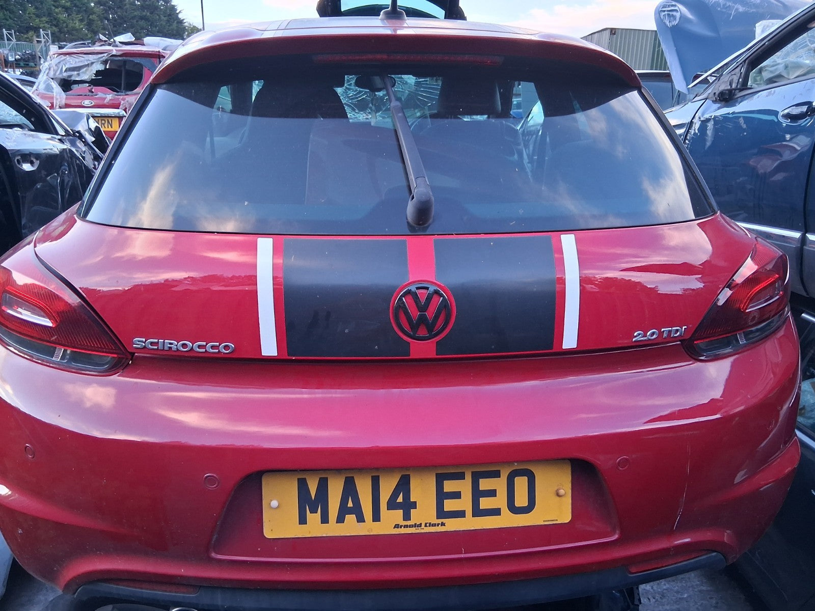 2014 VW VOLKSWAGEN SCIROCCO MK3 BARE BOOTLID TAILAGATE SALSA RED LA3H