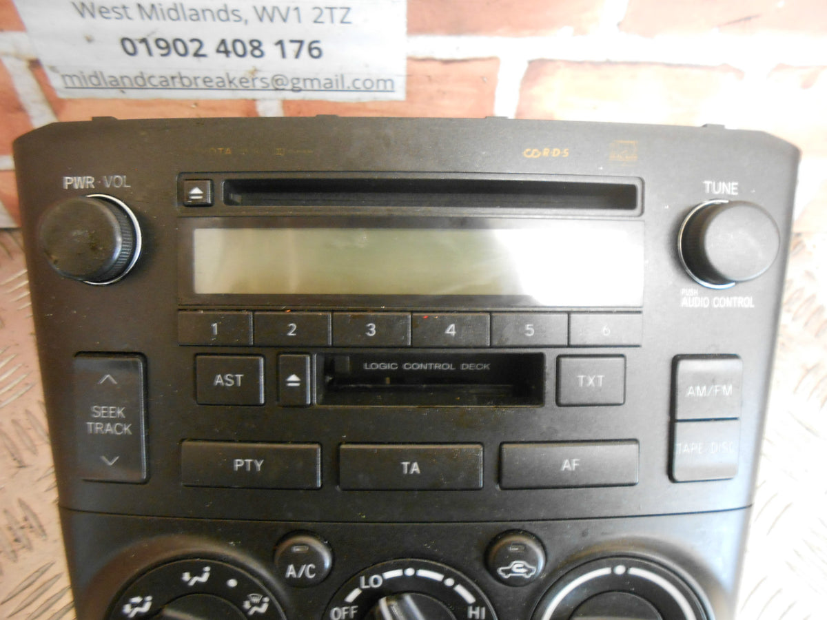TOYOTA AVENSIS T25 2003 CD TAPE PLAYER STEREO HEAD UNIT & HEATER CONTROL PANEL