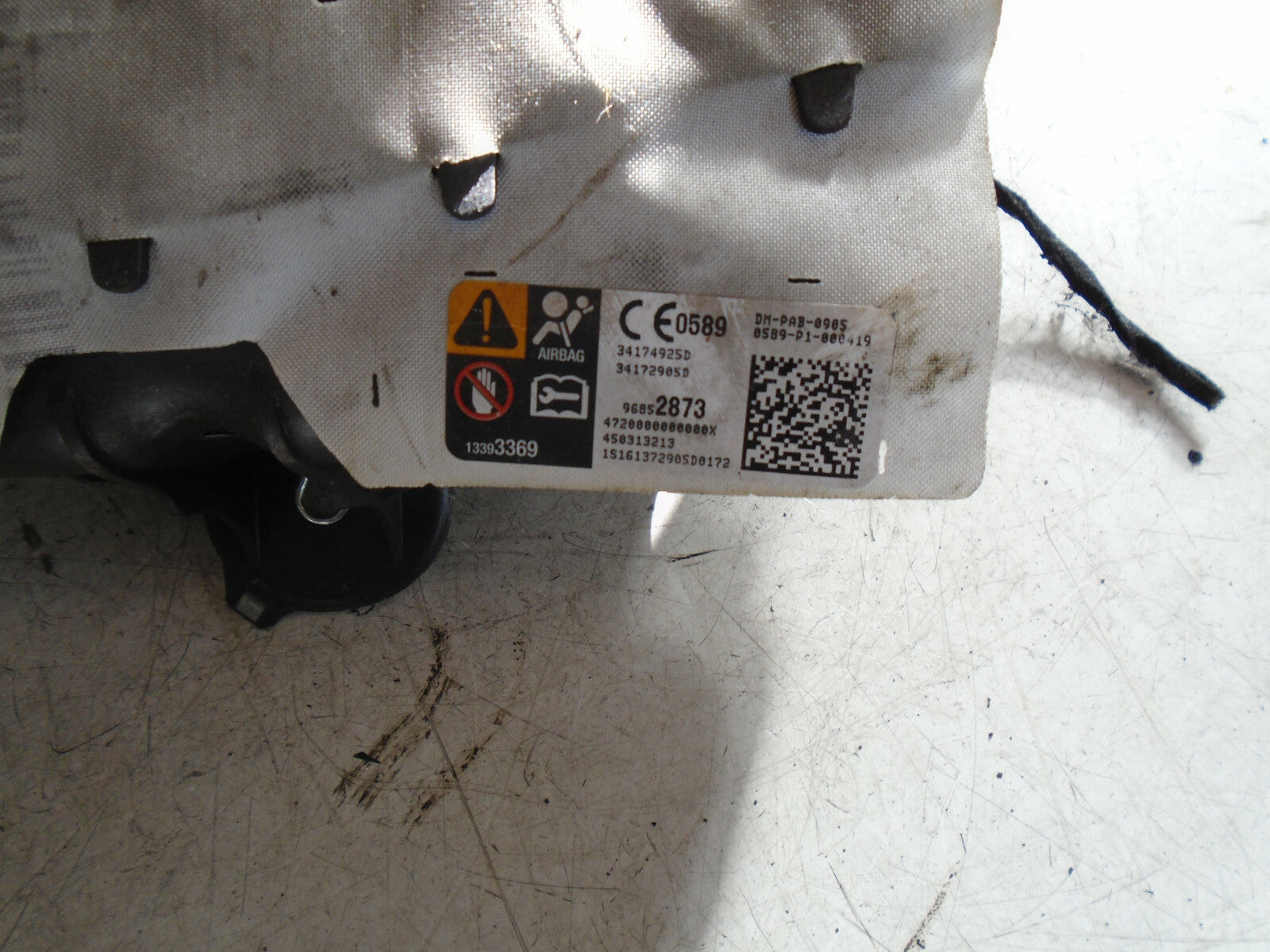 VAUXHALL CORSA E 2016 NS PASSENGER SIDE DASH SAFETY BAG 96852873