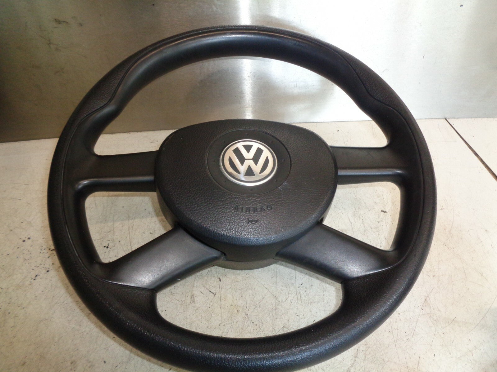VW VOLKSWAGEN POLO 2005 9N3 3 SPOKE STEERING WHEEL + SAFETY BAG