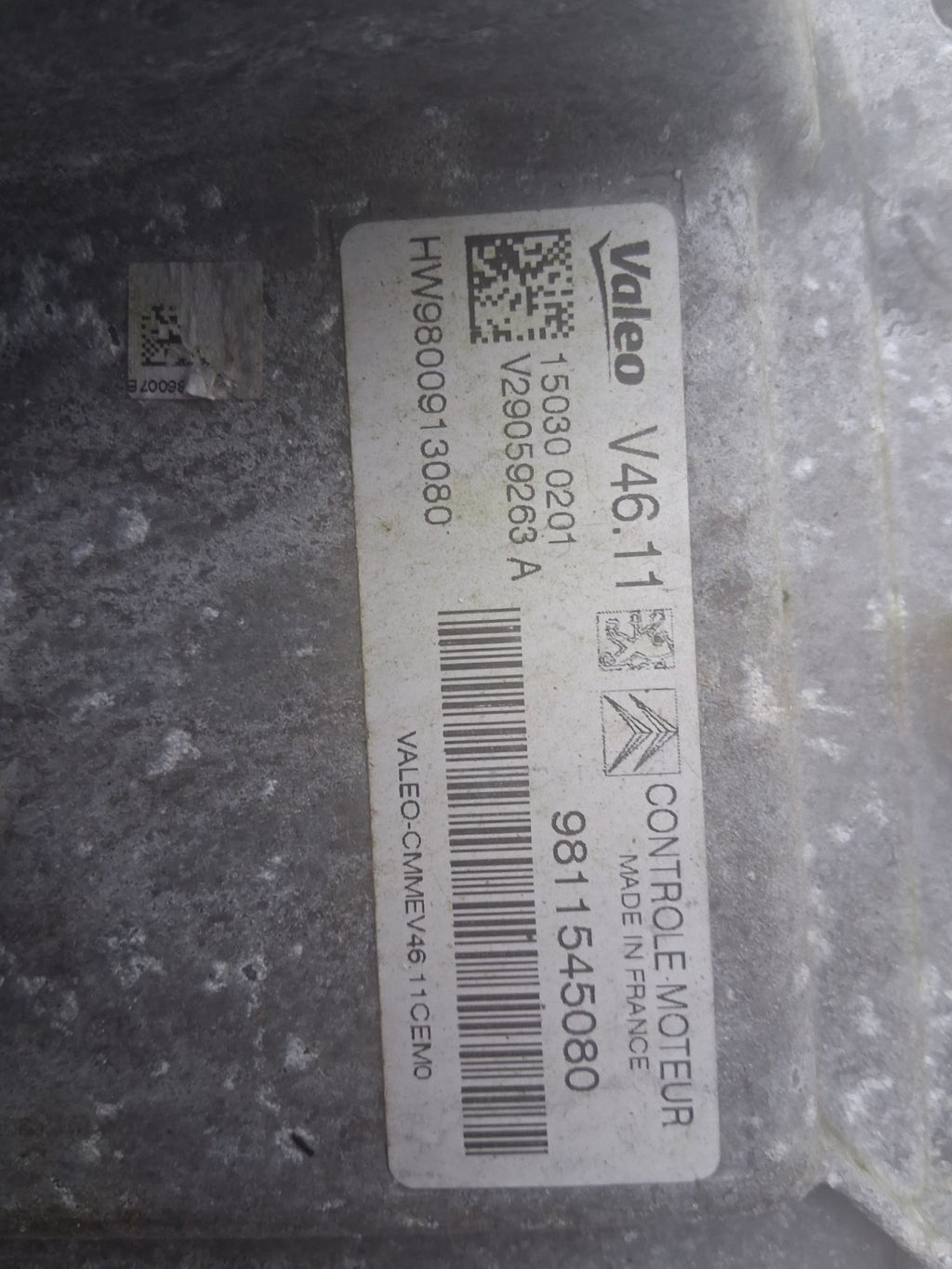 PEUGEOT 208 2014 ENGINE CONTROL UNIT ECU MODULE 9811545080