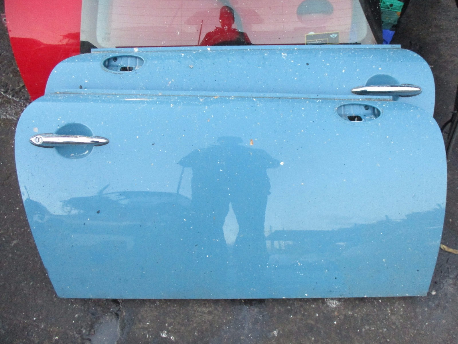 BMW MINI R56 2007 OS DRIVER BARE DOOR SHELL PANEL EXTERIOR HANDLE A74/5 BLUE