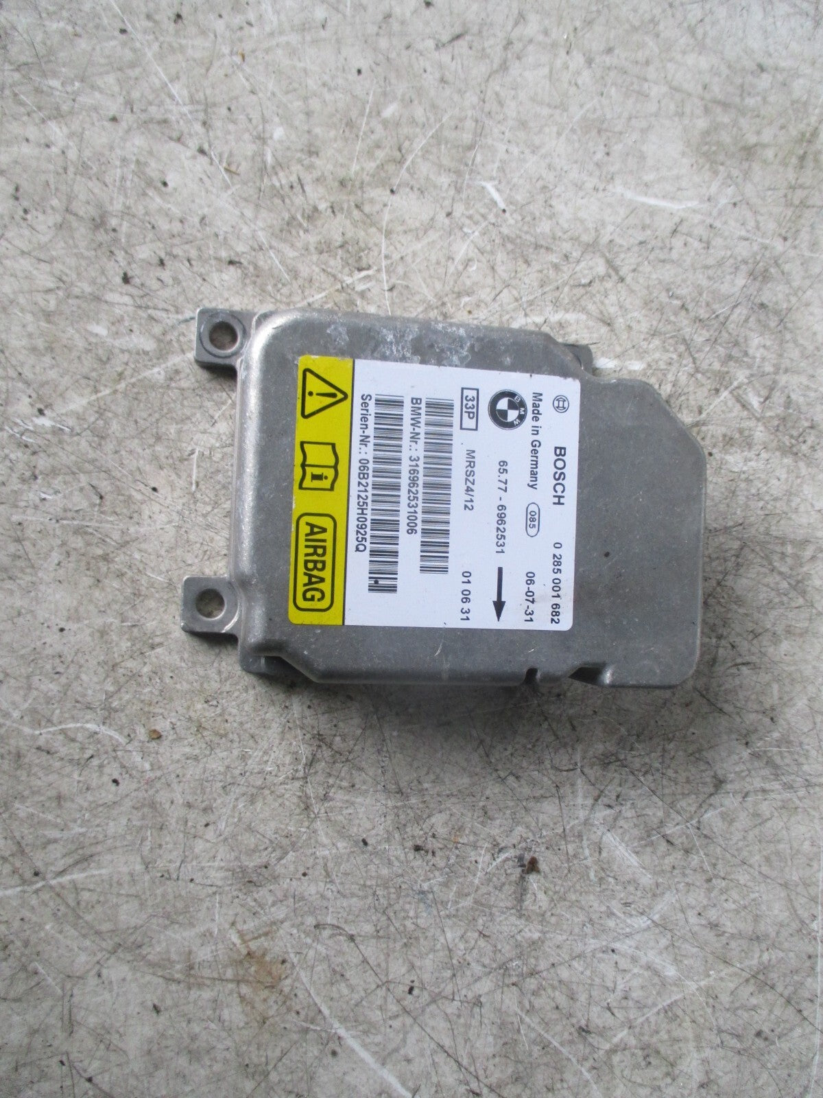 BMW MINI ONE R50 2005 AIRBAG CONTROL MODULE UNIT 6962531